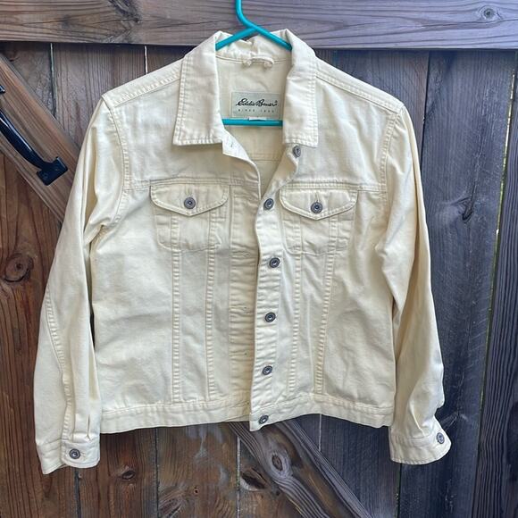 Eddie Bauer Jackets & Blazers - Eddie Bauer Jean Jacket Small Cream Twill Cotton
